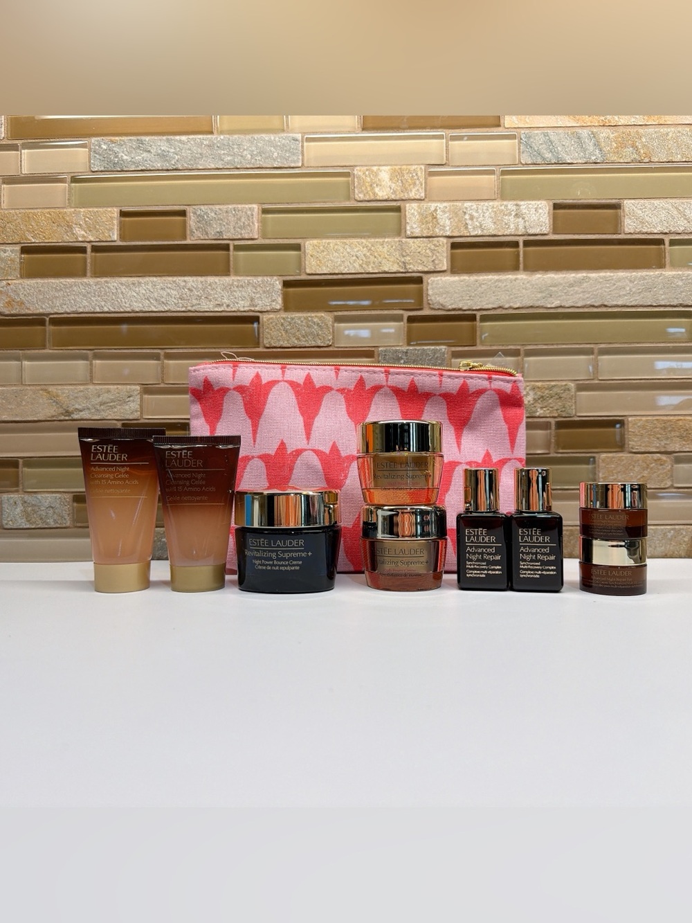 Estée Lauder Luxury Skincare Travel Set - 9 Pieces with Makeup Bag